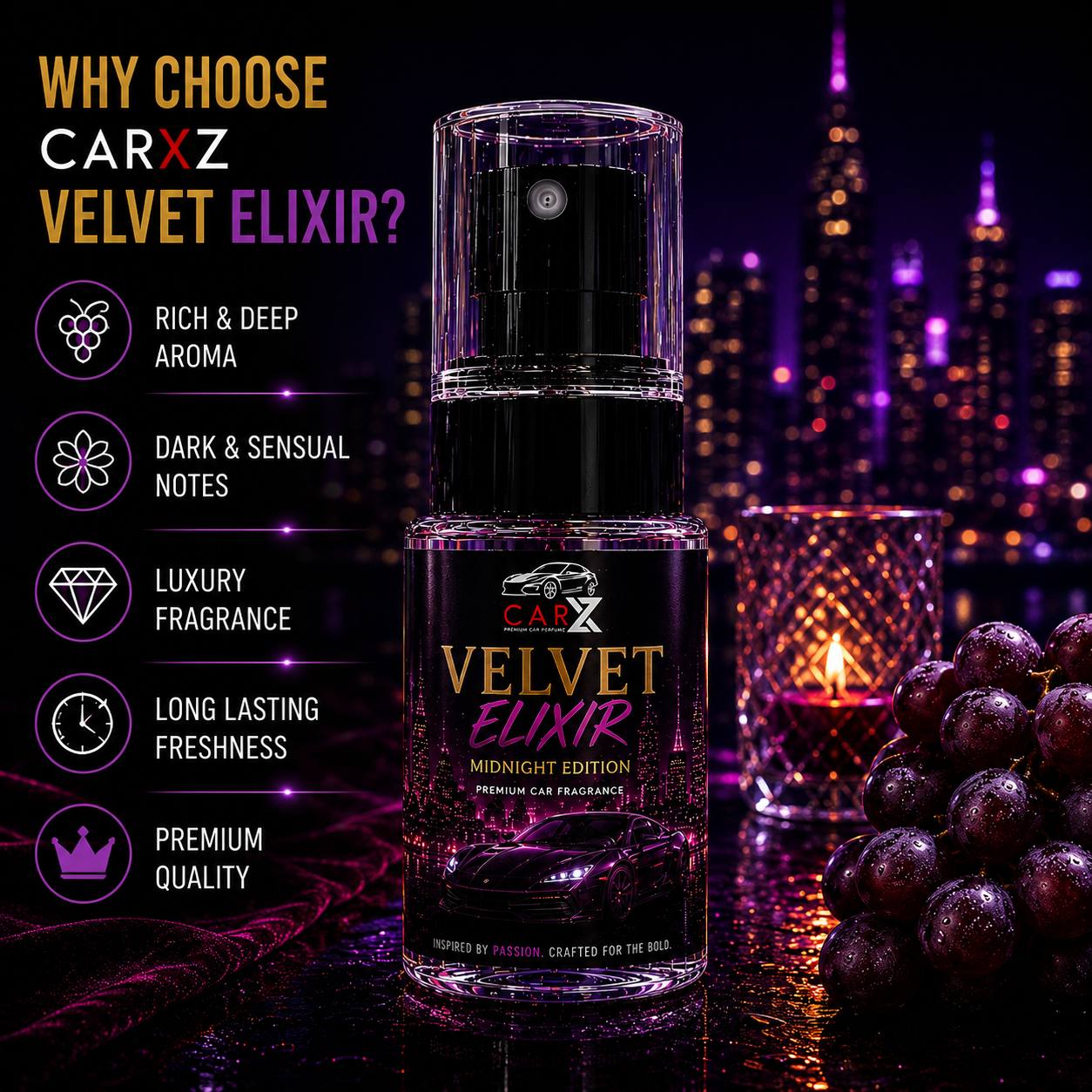 VELVET ELIXIR Luxury Car Perfume | 40ml