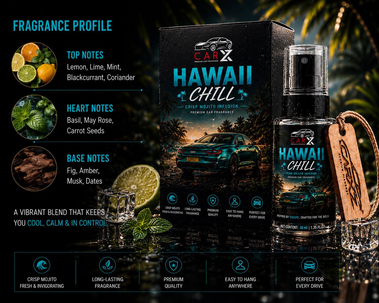 HAWAII CHILL | LV PACIFIC CHILL INSPIRED | Luxury Car Perfume | 40ml